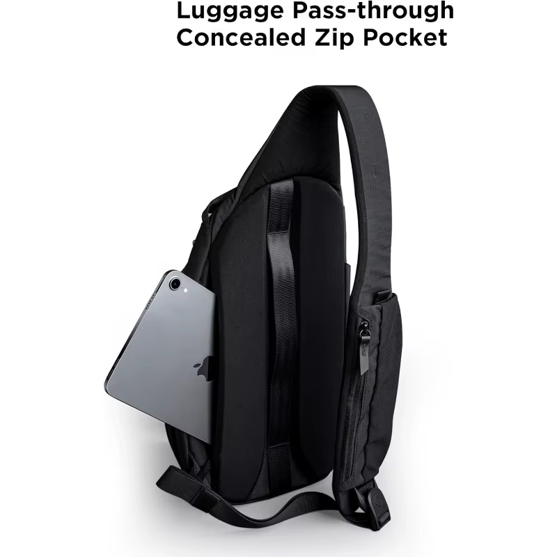 Sac de poitrine pour épaule droite 7,5 L - Sac bandoulière, sac à dos à bandoulière - Convient pour tablette de 11 pouces - Poche pour bouteille d'eau à épaule unique