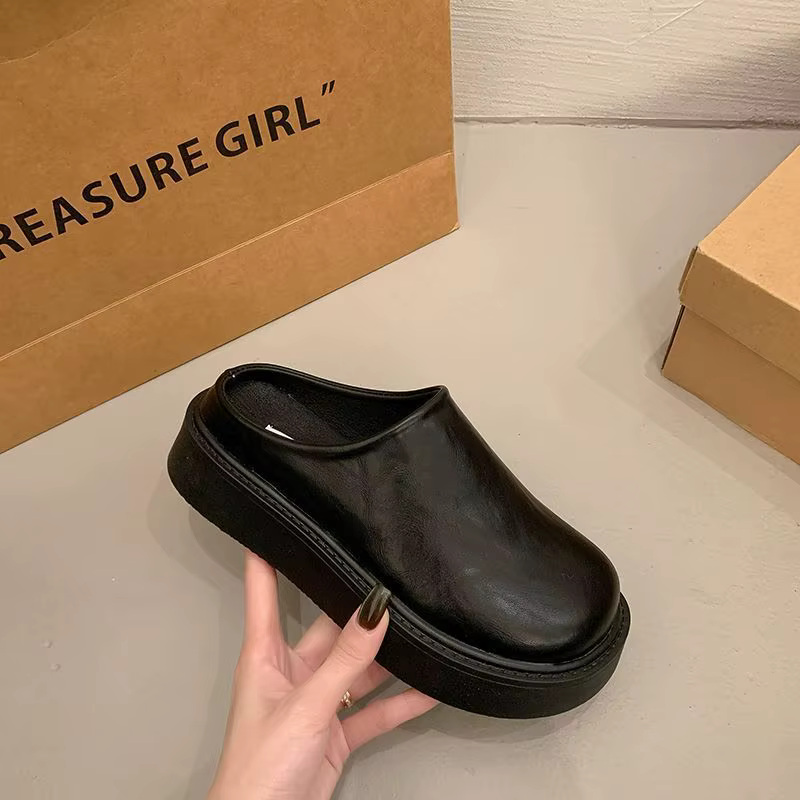 Chaussures à enfiler pour femmes à semelle épaisse, style demi-mules, pour l'extérieur, nouvelle collection automne, confortables, type Birkenstock