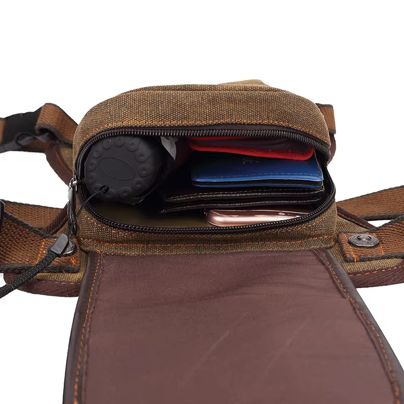 Sac messager rétro en toile pour homme, sac bandoulière d'extérieur, sac de jambe tactique, sac de poitrine sportif personnalisé
