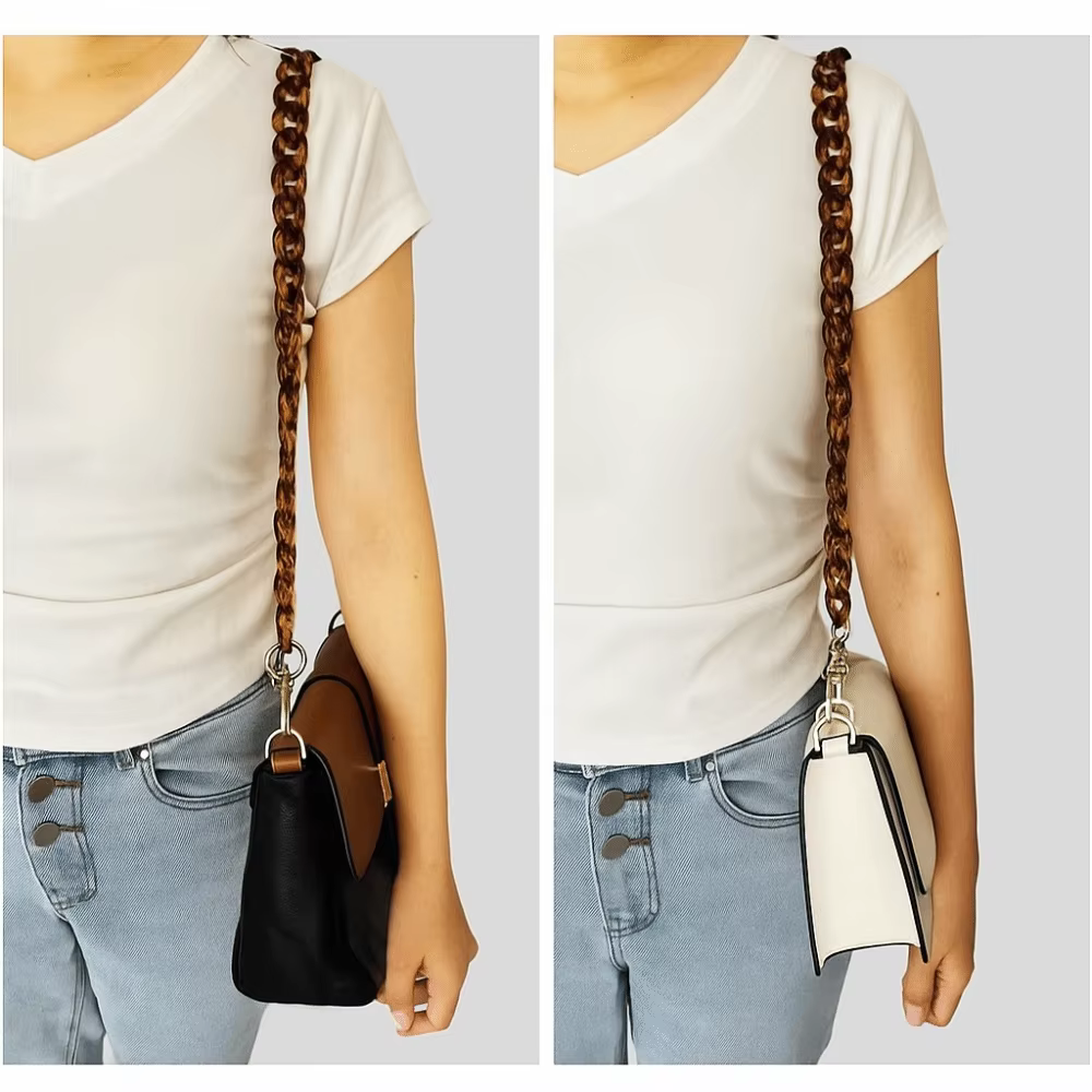 Chaîne de sac messager léopard 37/60/120cm, accessoires de sac à breloques, Style rétro, chaîne de sac faite à la main, accessoire de sac à breloques