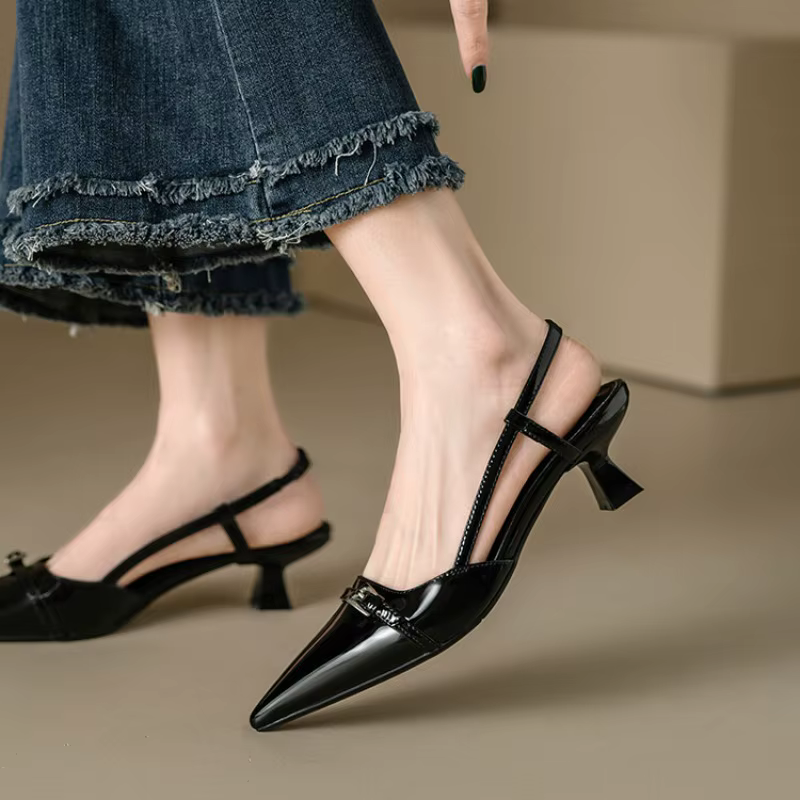Chaussures habillées d'été en cuir verni pour femmes