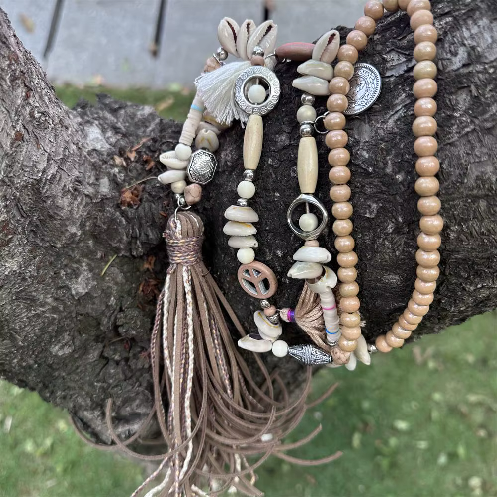 Femmes mode cuir gland longue perle pendentif collier pull chaîne accessoires bijoux à la mode