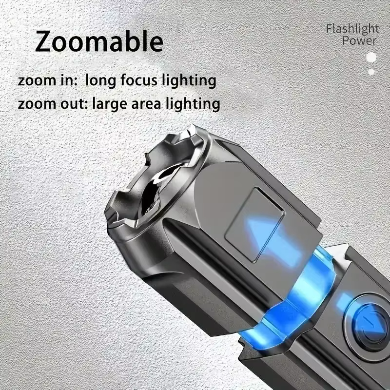 Puissante lampe de poche LED Rechargeable USB 18650 étanche Zoom pêche chasse Camping 100
