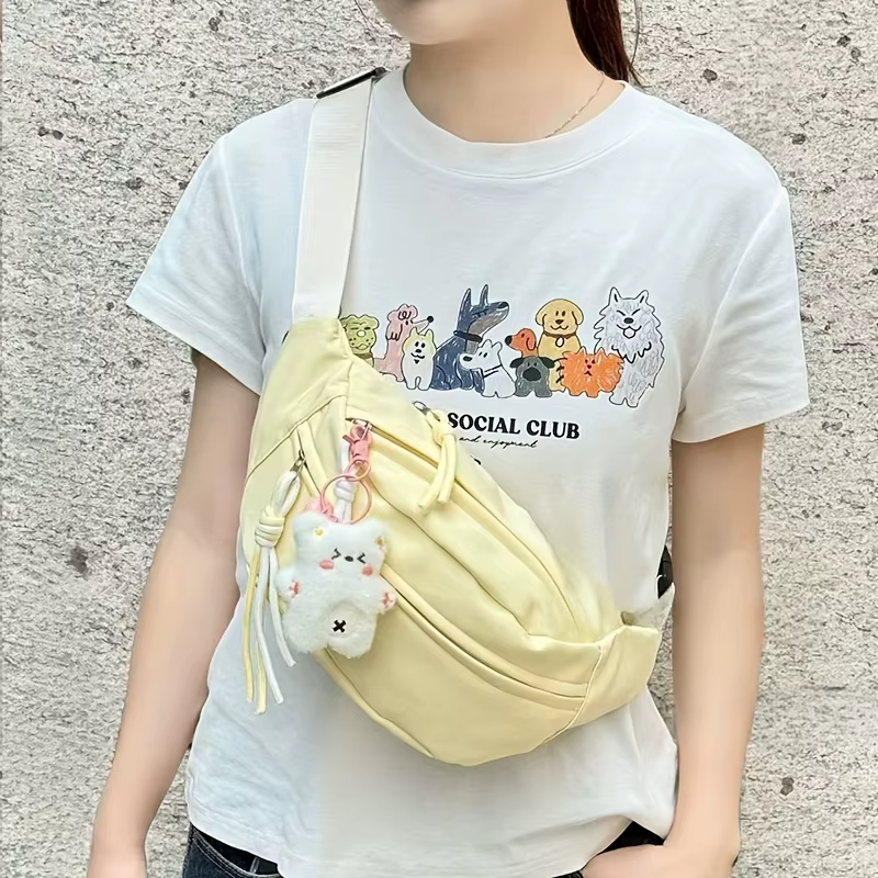 Nouvelle sacoche de poitrine japonaise pour femmes, sac banane polyvalent en nylon, petit et léger, sac d'extérieur original et léger