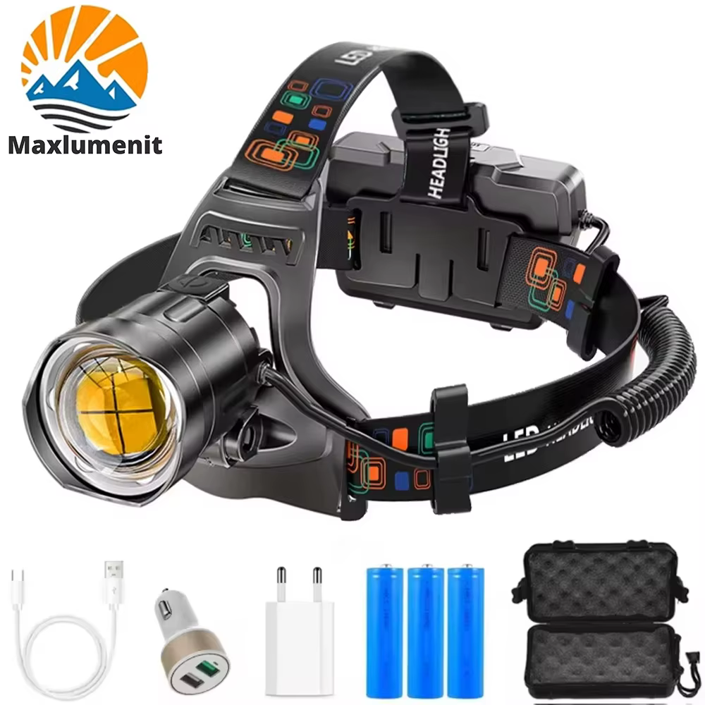 Puissant XHP100 Led phare Zoomable USB Rechargeable haute puissance