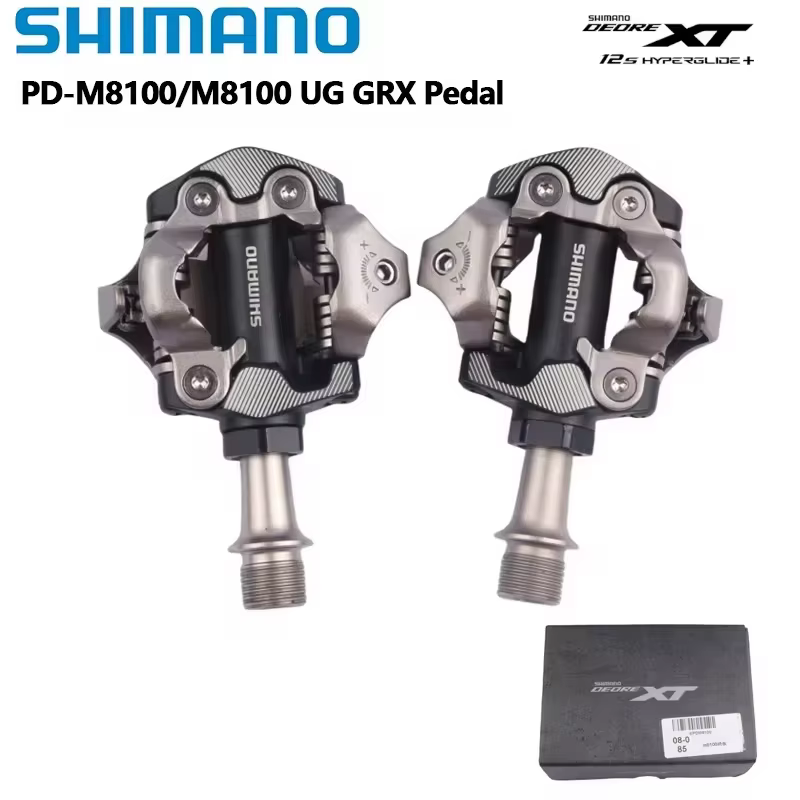 Pédales Shimano XT PD-M8100 XT SPD pour VTT avec caleçons SH51 et roulements étanches