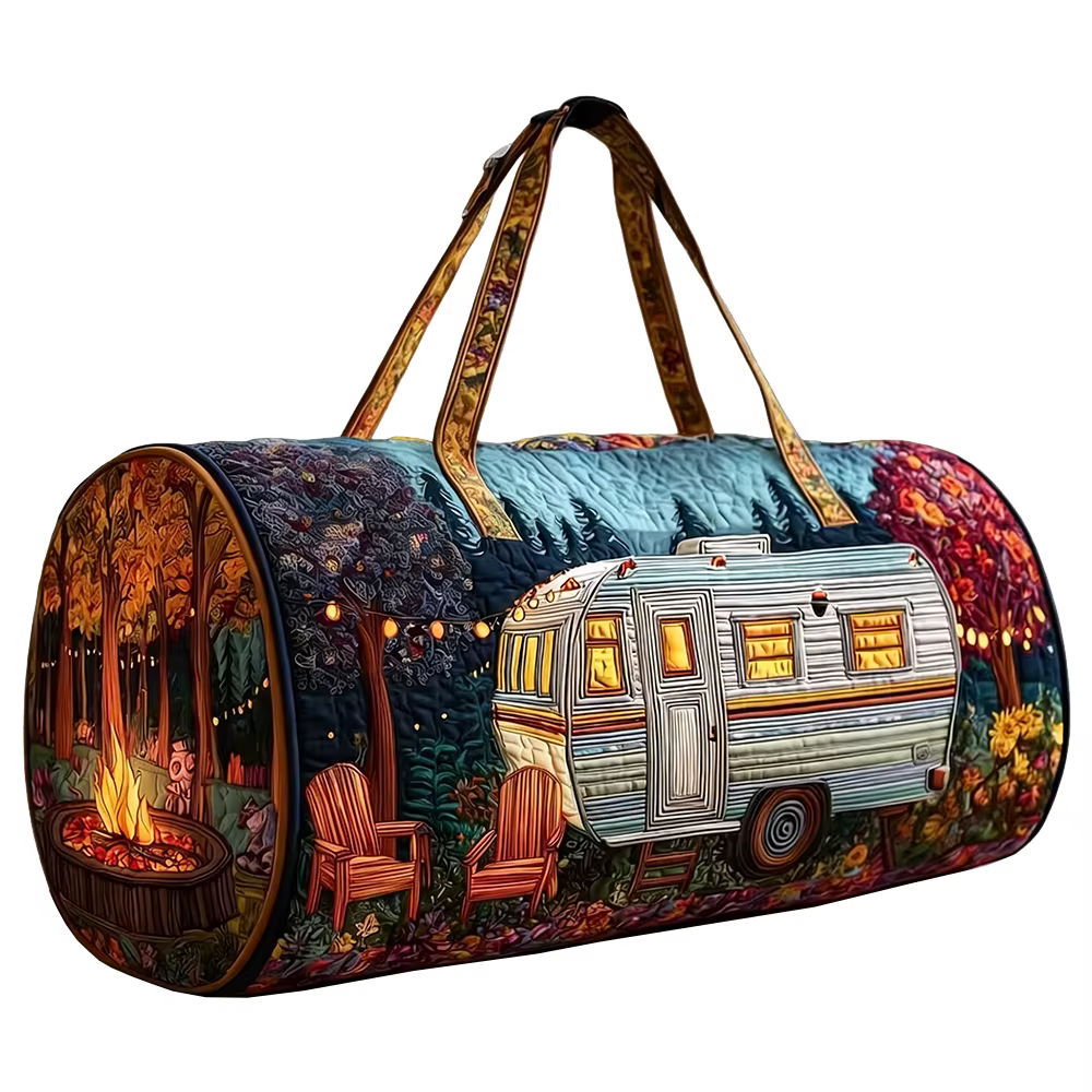 Sac de voyage matelassé GF Vintage Camper unisexe, sac à dos décontracté pour femmes et hommes, sac de week-end, sac de voyage, nouveauté 2026 pour les voyages en plein air et les road trips
