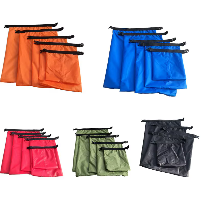 5 pièces sac sec étanche pour Camping dérive randonnée natation Rafting kayak rivière Trekking sacs sac de rangement en plein air