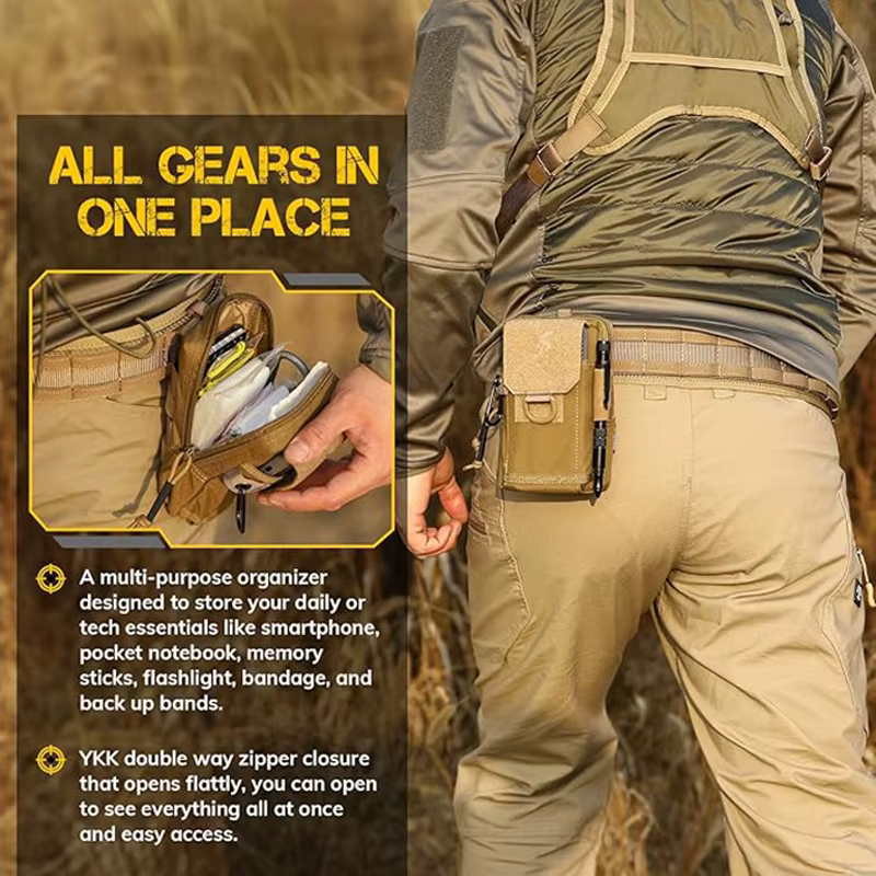Pochette tactique EDC VOTAGOO, accessoires Molle, pochette à attacher à la bandoulière pour homme, sac à outils d'extérieur, organiseur de gadgets utilitaires