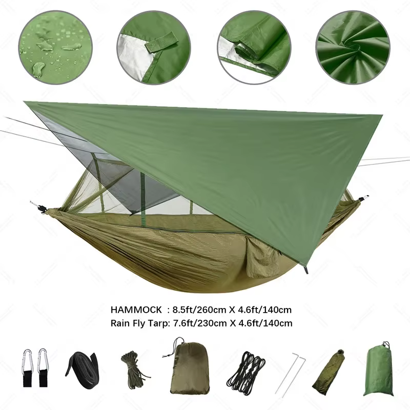 Hamac de Camping Anti-extérieur avec moustiquaire et tente de pluie