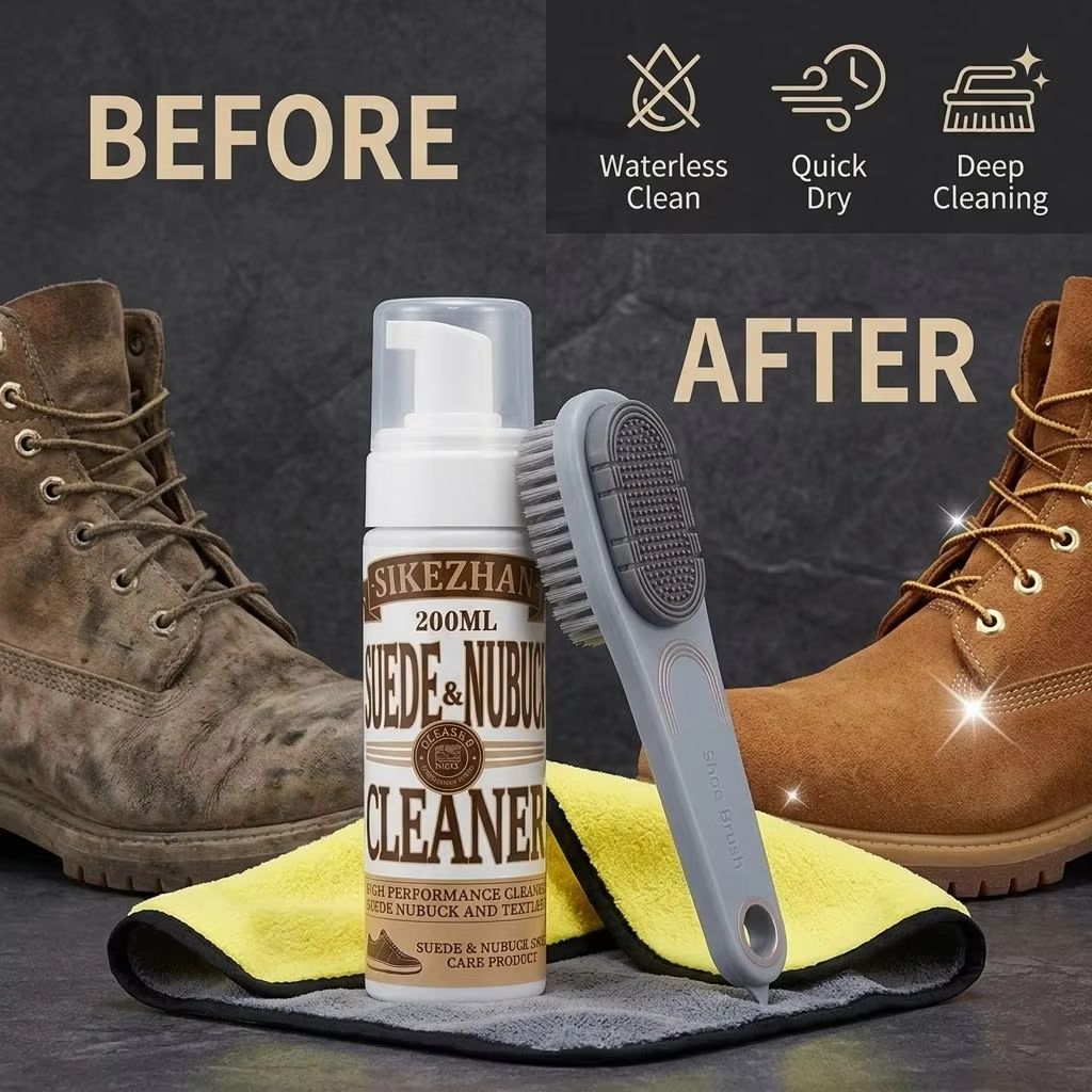 Kit de Nettoyage Premium pour Cuir et Nubuck – Mousse Nettoyante Sans Eau