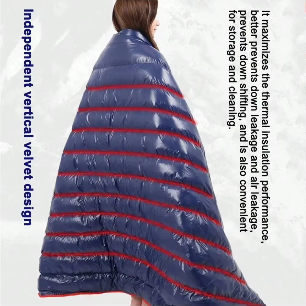 Sacs de couchage en duvet d'oie, sac de couchage ultra chaud de style enveloppe pour adultes en duvet d'oie blanc, équipement de camping portable épais résistant au froid pour l'extérieur