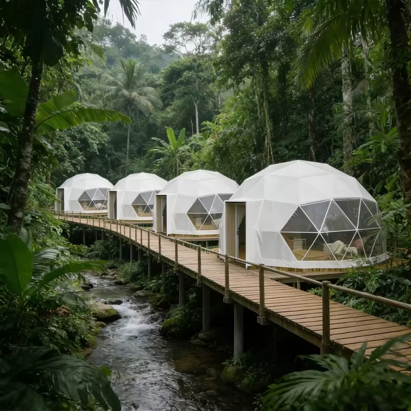 Tentes dôme modulaires préfabriquées pour hôtels