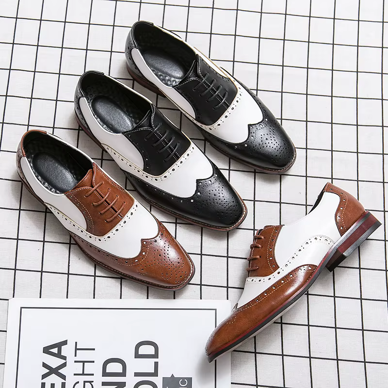 Marque italienne marron blanc bloc mixte chaussures hommes de haute qualité