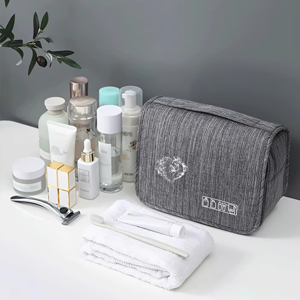 Trousse de Maquillage Portable Unisexe à Motif Cheval, Grande Capacité, Organisateur Cosmétique, Pochette de Toilette Suspendable pour Femmes et Hommes, pour Articles de Toilette, Rasage et Maquillage