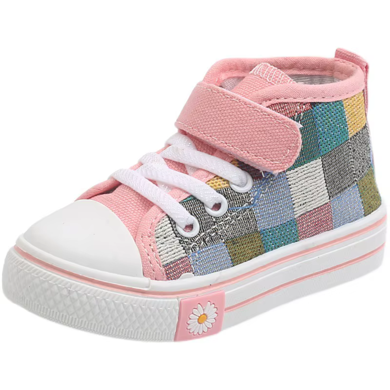 Chaussures montantes en toile pour enfants, respirantes, assorties, décontractées, grande-bretelle, mode printemps 2022