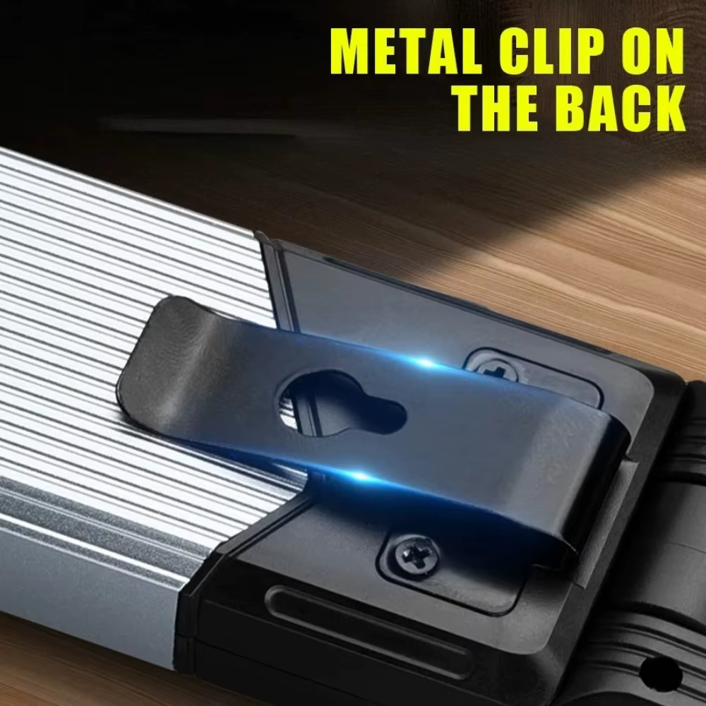 Lampe de travail magnétique LED rétractable à 180° ° Lampe de poche multifonctionnelle rotative à 5 modes pour le camping en plein air, la pêche et la randonnée