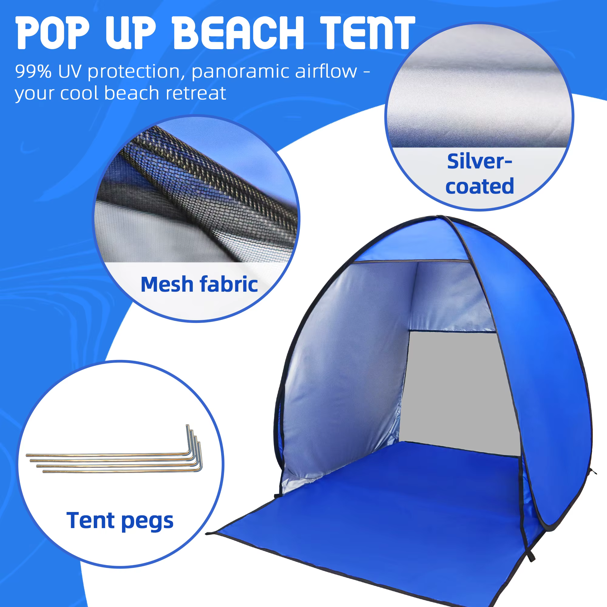 Abri solaire de tente de plage pop-up pour le camping d'été-auvent