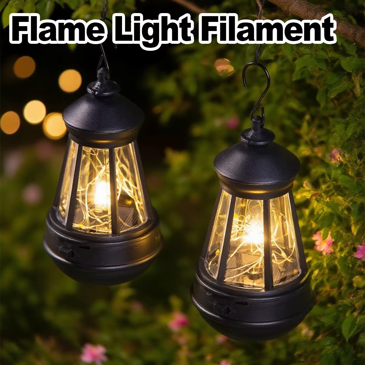 Lampe solaire rétro bougies lampes suspendues pour Camping lanternes extérieures décoratives Vintage jardin paysage lumière cour
