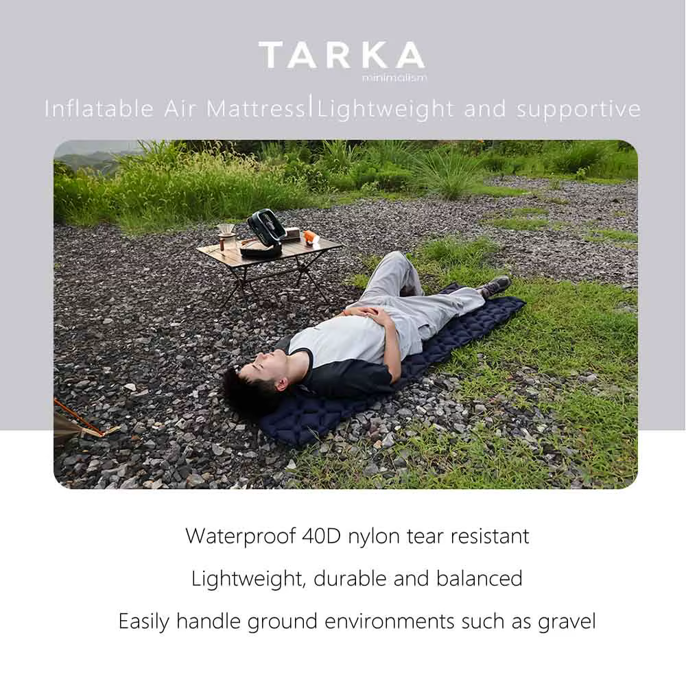TARKA Matelas gonflable ultraléger 1 pièce, tapis de camping et de randonnée, coussin d'air innovant pour le sommeil, matelas pneumatique sans oreiller pour tente
