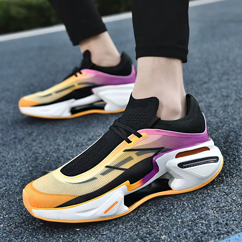 Chaussures de basket-ball pour hommes, chaussures de sport en maille respirantes pour l'extérieur, bottes plates antidérapantes à rebond, nouvelle collection 2025