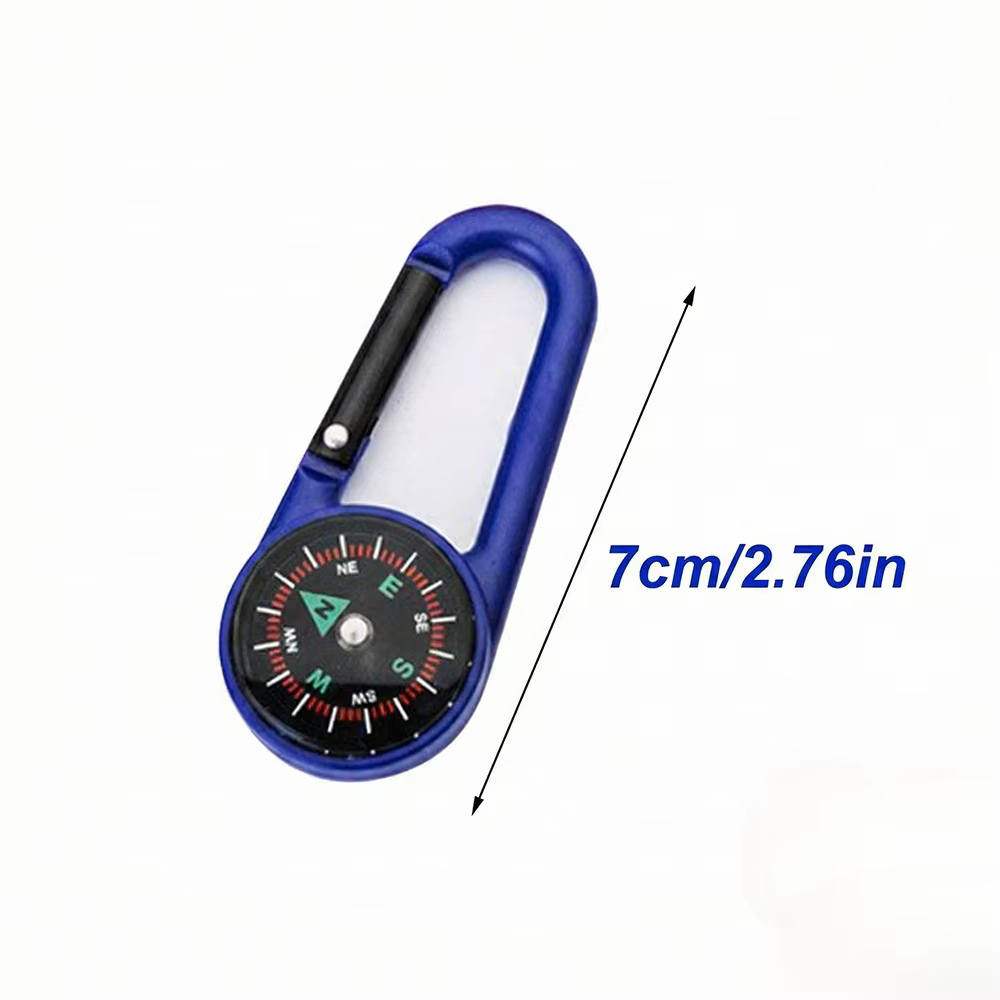 Essentiel pour le camping et la randonnée - Mousqueton authentique avec boussole | Accessoire de sac à dos de montagne