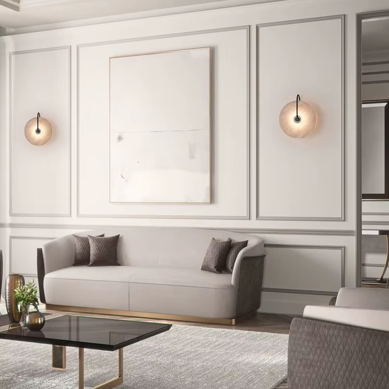 Applique murale LED en pierre de marbre naturel espagnol, pour salon, couloir et décoration intérieure de la pièce