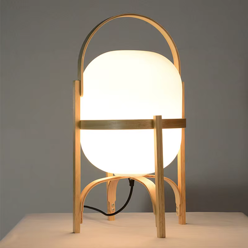 Bois Art moderne lampe de Table japonais chambre chevet Simple LED lampe de bureau salle à manger salon salle d'étude lampadaire décor luminaire