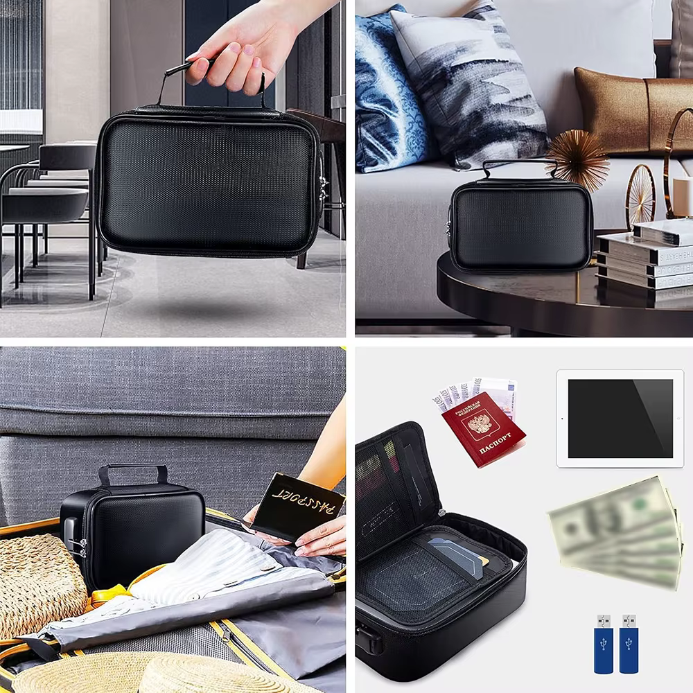 Petit sac à main ignifuge-organisateur ignifuge et étanche pour passeport