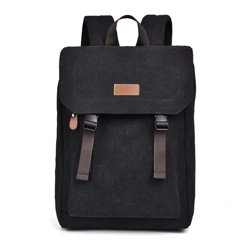 Sac à dos en toile pour hommes, sac de grande capacité de Style rétro avec sangles à boucle