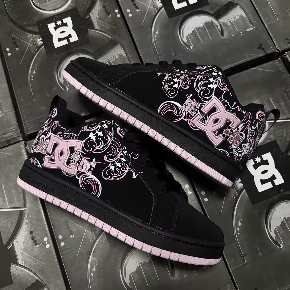 Chaussures de skate unisexes DC, baskets décontractées en cuir, chaussures de skate basses antidérapantes, style streetwear coréen, automne-hiver