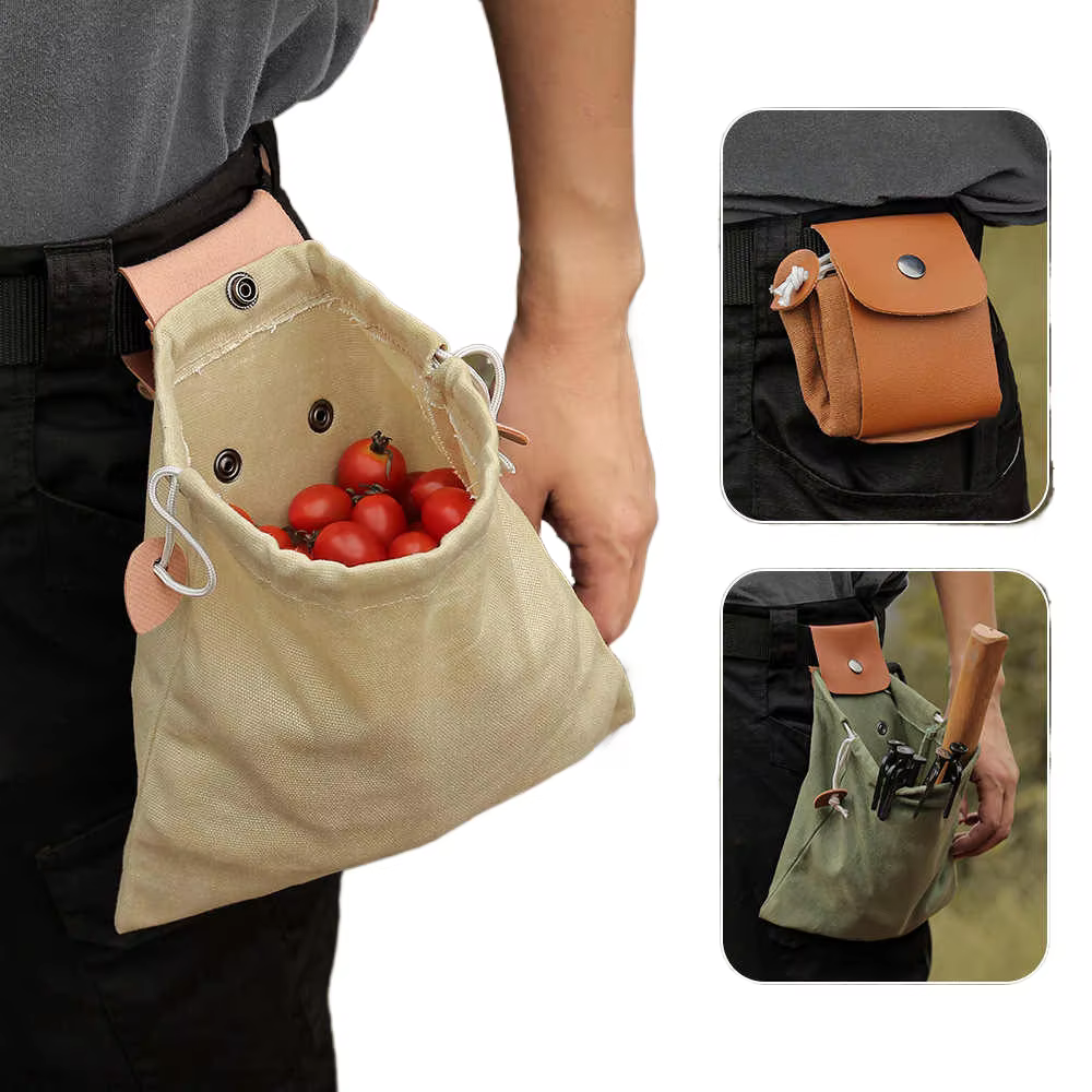 Sac de Forage en Toile Bushcraft Pliable en Cuir PU
