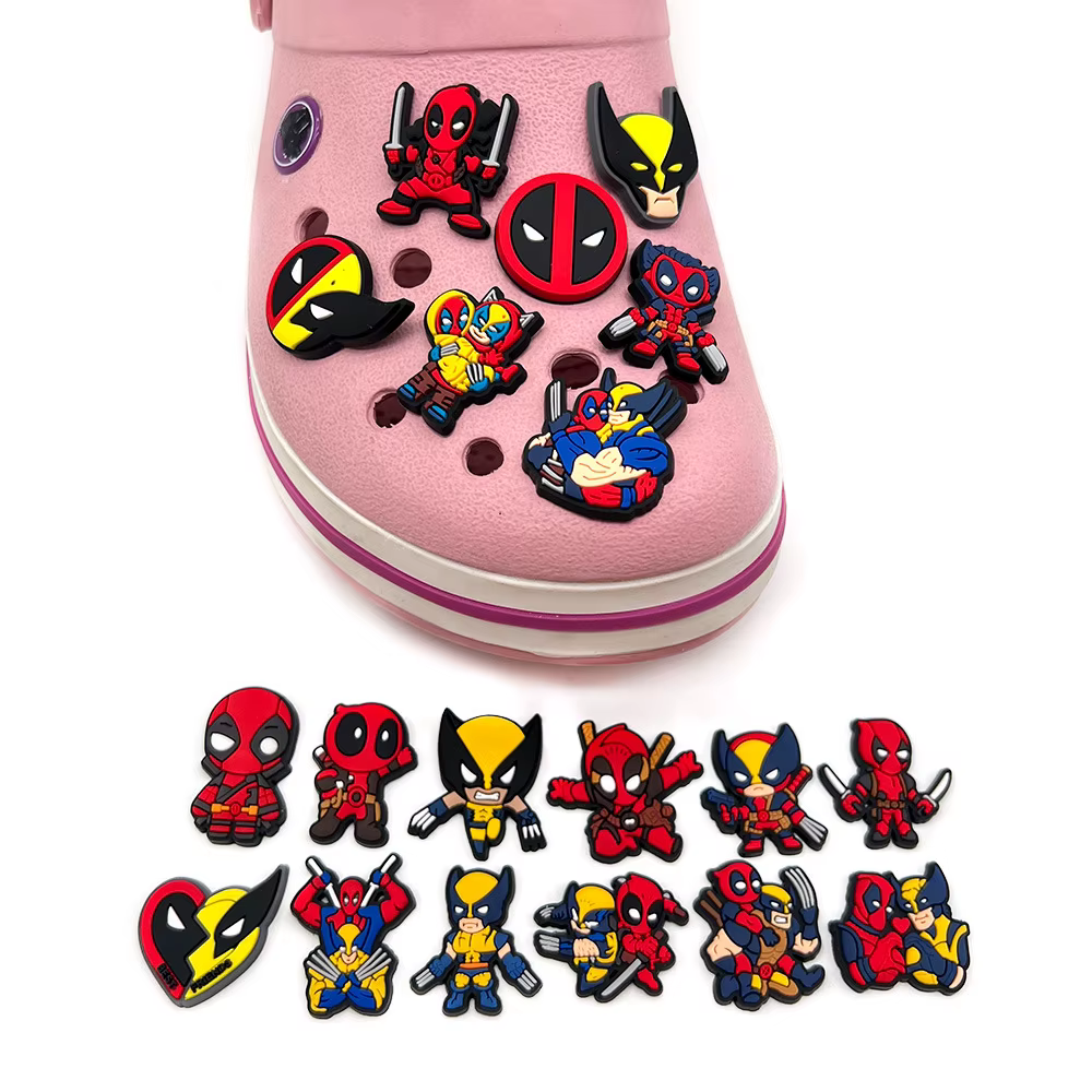 Boucles décoratives populaires Deadpool et Wolverine pour sandales Crocs – Accessoires DIY Y2K pour chaussures et jouets tendance
