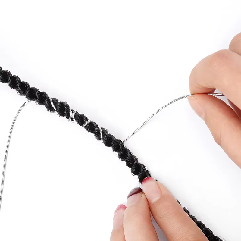 Dreadlock tresses cheveux accessoires argent or tressage cheveux déco style miroitant extensible africain tresse tressé cordon élastique