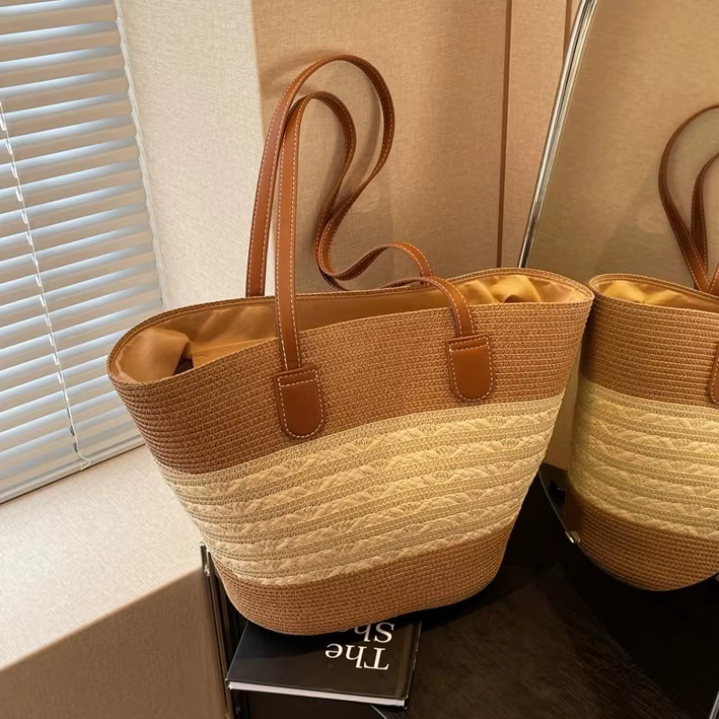 Inswind – sac en paille pour femmes, sac à bandoulière de grande capacité, pour plage, bord de mer, voyage en plein air, vacances, nouvelle collection été 2024