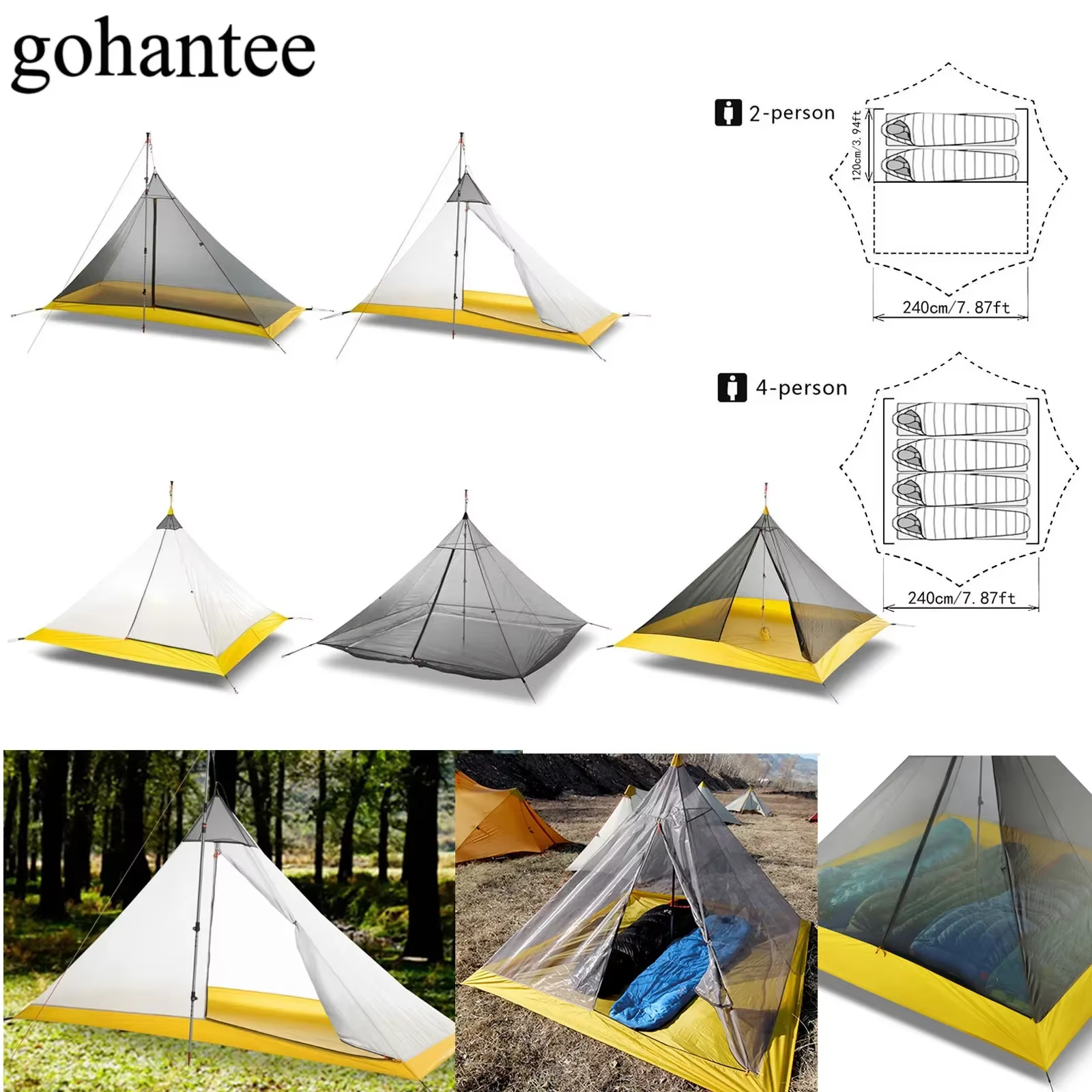 Tente de Camping ultralégère pour 2 à 4 personnes