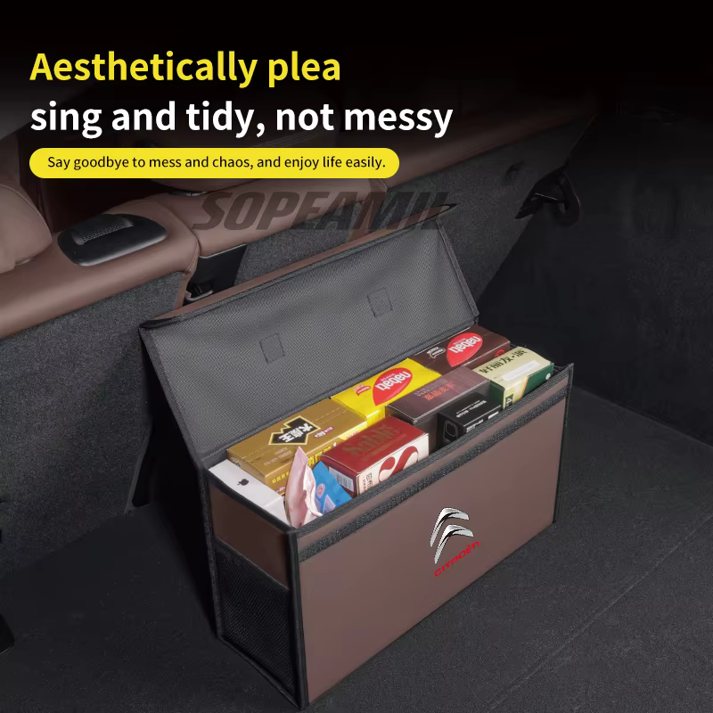 Boîte de rangement de voiture, sac de rangement pliable de grande capacité, citroën C1 C2 C3 C4 C5 C5X C6 Berlingo Jumpy Nemo Picasso VTS Xsara