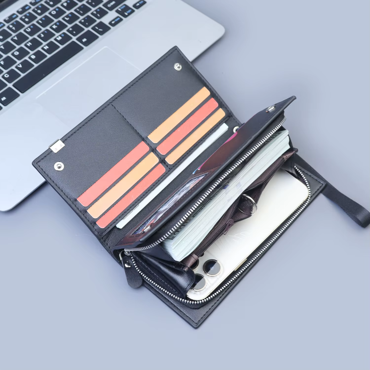 Nouveau sac à main à fermeture éclair pochette d'affaires pour hommes grande capacité sac pour téléphone portable