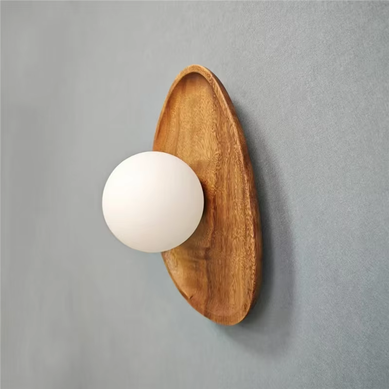 Applique Murale LED en Bois Naturel, Style Vintage, Rétro, Luminaire Décoratif d'Nik, Idéal pour une Chambre à Coucher, un Salon, un Couloir