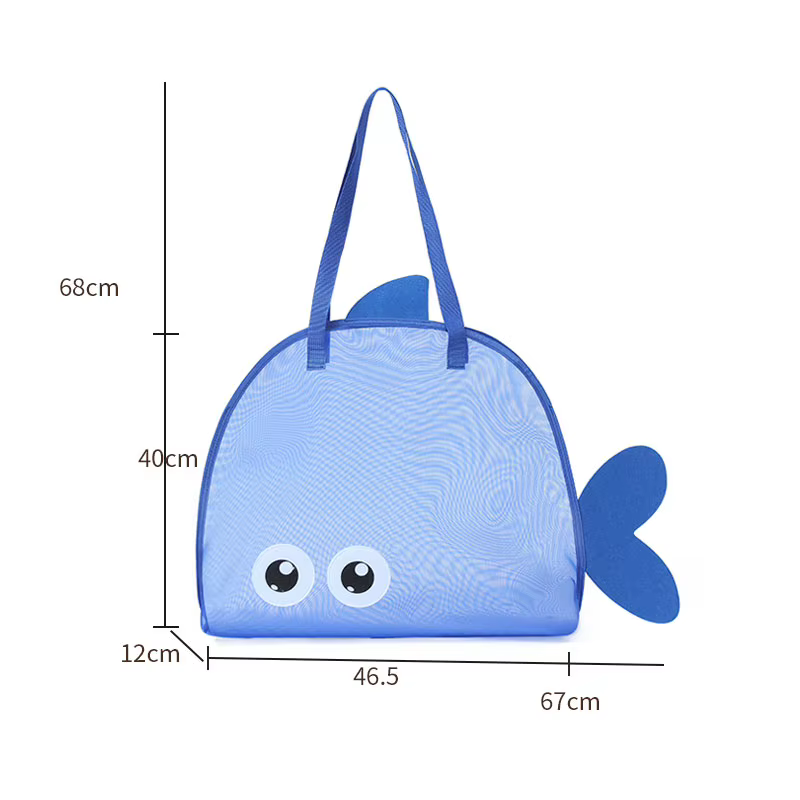 Sac de plage d'été pour enfants - Design à motif de grands yeux de dessin animé, idéal pour ranger les jouets, les maillots de bain et les articles de toilette