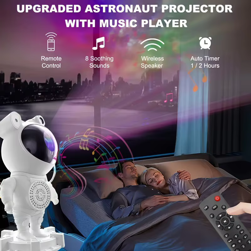 Lampe de Projection de ciel étoilé d'astronaute Bluetooth, lampe d'ambiance de lumière d'étoile sur le thème de l'espace, lampe de Table cadeau créative, veilleuse