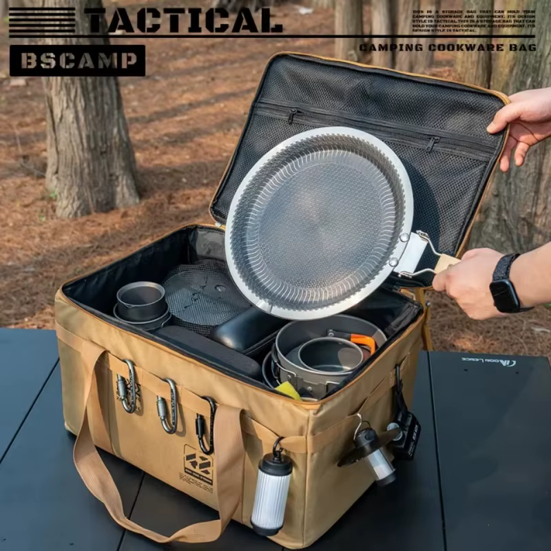 Boîte pliante isolée 42L - Sac de rangement tactique pour le camping - Ustensiles de pique-nique imperméables