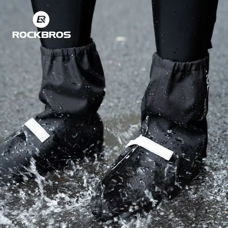 ROCKBROS couvre-chaussures cyclisme imperméable chaussures couverture 1 paire bottes de cyclisme couvre-chaussures coupe-vent équitation en plein air épais couvre-chaussures
