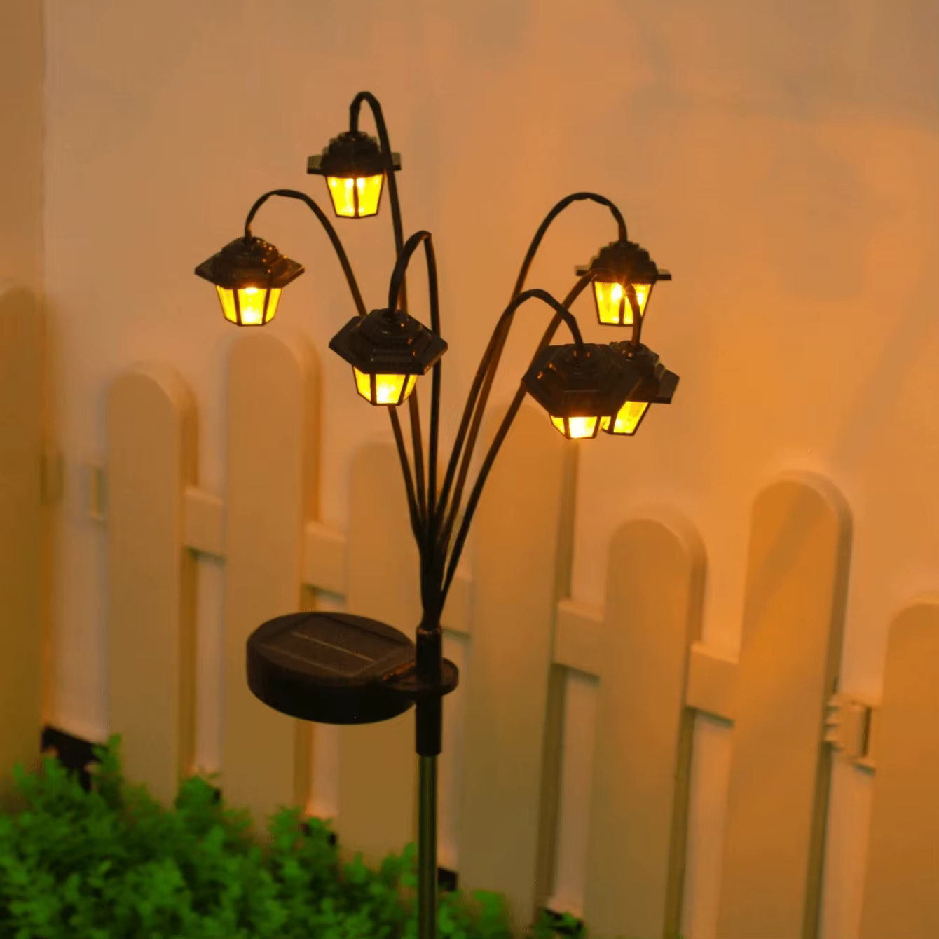 Lanterne solaire de style rétro vintage, lampadaire décoratif à 3/6 LED, étanche IP65, du crépuscule à l'aube, pour jardin, cour