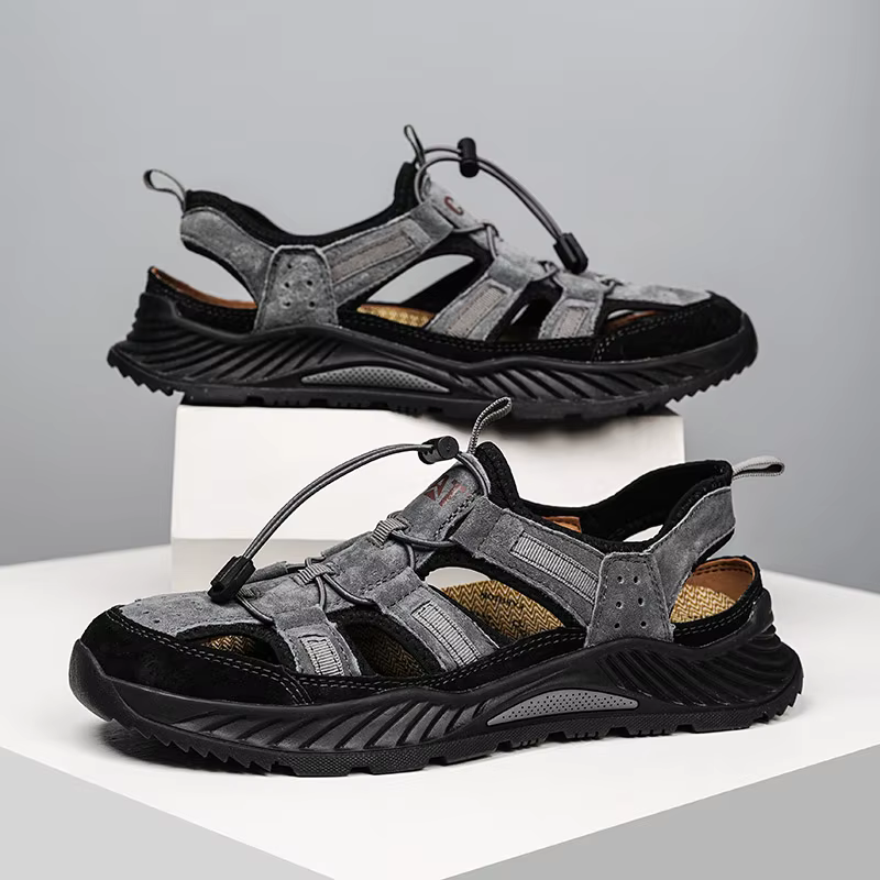 Sandales de randonnée fermées pour hommes en daim