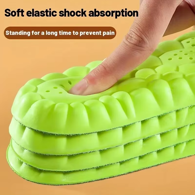 Semelles intérieures en Latex déodorant en bois d'absinthe, Support de voûte plantaire à Absorption des chocs, semelles intérieures souples respirantes absorbant la sueur pour la course à pied, soins