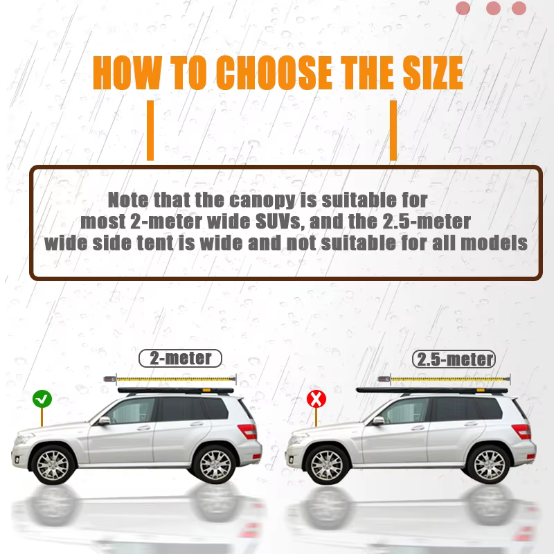 Tente auvent rétractable en aluminium sur mesure pour 4x4 - Abri latéral pour toit de voiture pour la randonnée en montagne et le camping tout-terrain en SUV