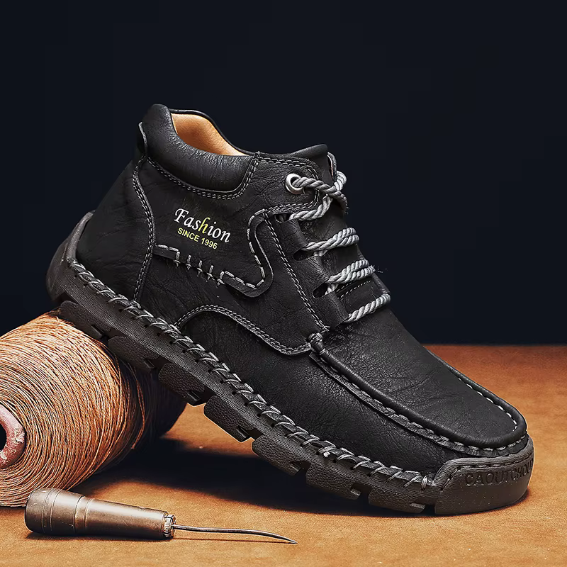 Chaussures de travail décontractées à semelle épaisse cousues à la main pour l'automne et l'hiver