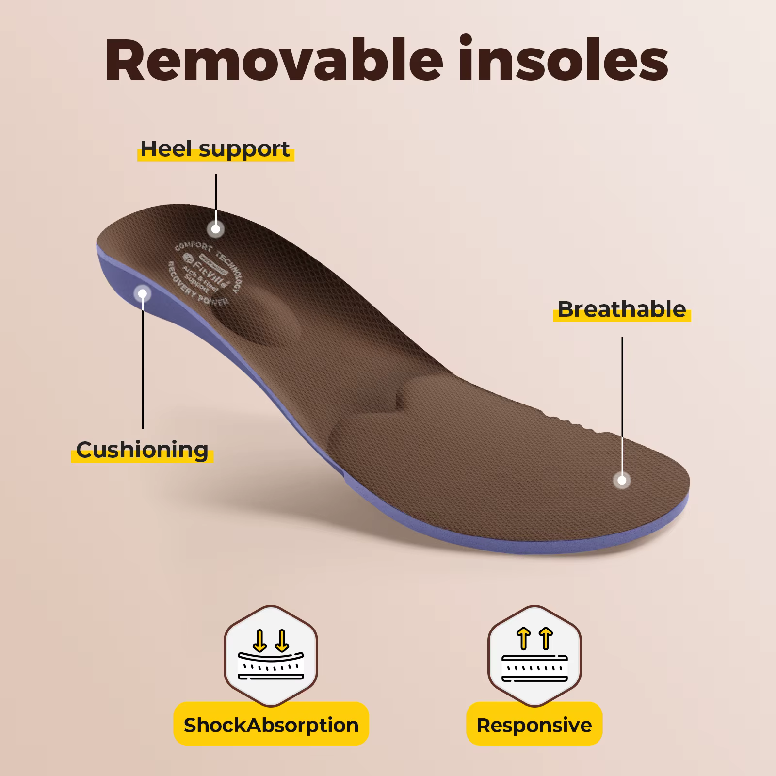 Chaussures de marche larges pour hommes