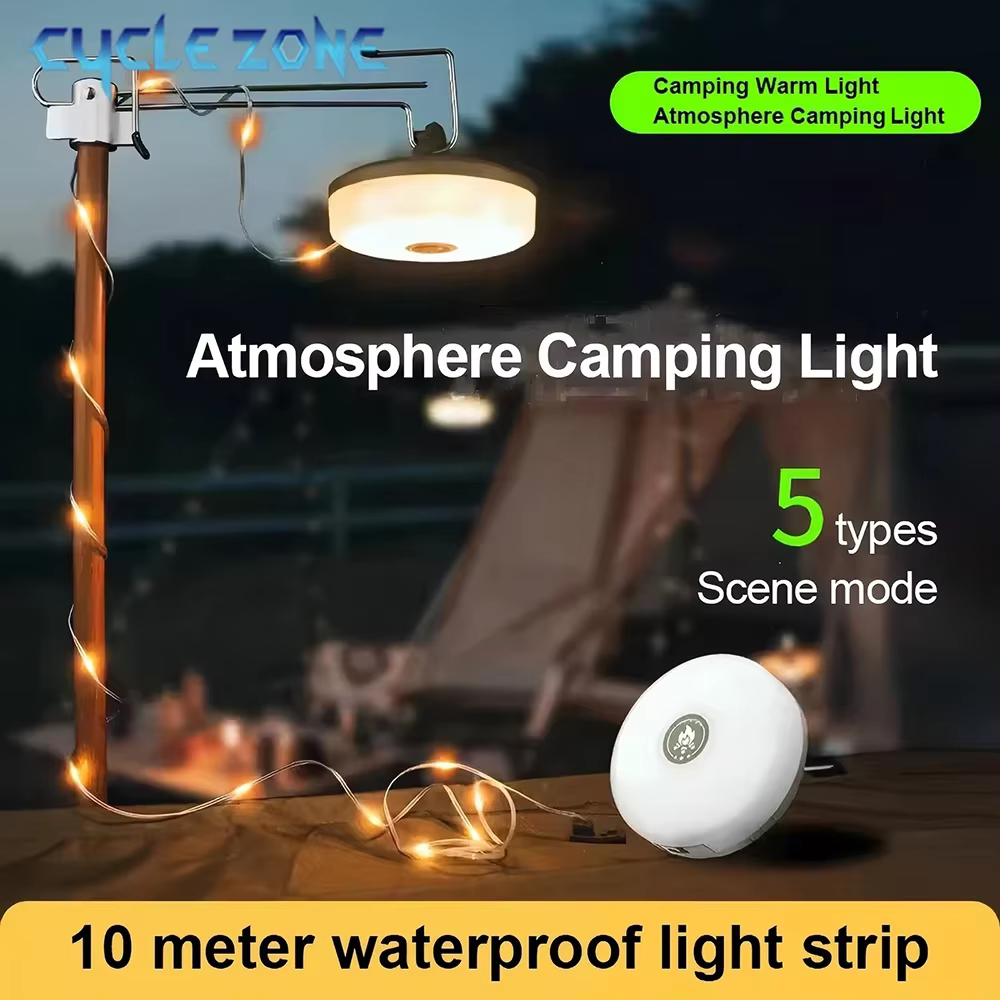 Lampe de camping LED avec bande lumineuse enroulable